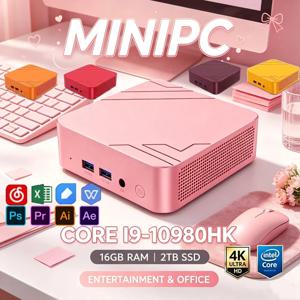 컬러 컬렉션 미니 PC, 인텔 코어 I9-10980HK Win11, 32GB+2TB SSD, WiFi6 BT5.2, 게임, 사무 및 미디어 작업용 4K 휴대용 PC
