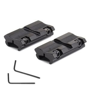 2Pcs 스코프 어댑터 마운트베이스 11mm Dovetail ~ 20mm Picatinny 레일 마운트 변환기 9.5 Hunting accessorimm -10mm Dovetail