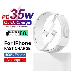 PD 35W 고속 충전 USB-C 케이블 아이폰 11 12 13 미니 14 프로 맥스 X XR XS 맥스 7 8 플러스 SE 2020 급속 충전 전화 데이터 케이블