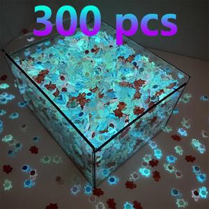 300개 야광 초소형 다채로운 거북이 피규어 - 빛나는 작은 거북이 장난감, 귀여운 책상 장식