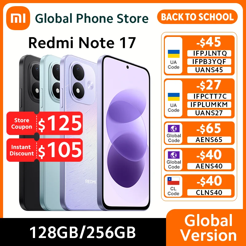 글로벌 버전 샤오미 레드미 노트 17 4G 스마트폰 128GB / 256GB ROM 7700mAh 45W 50MP 스냅드래곤 ®   6s 4G 2세대 CPU 120Hz 6.99인치