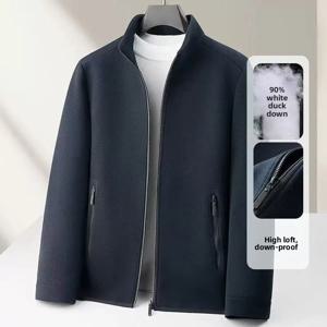 2025 Autumn/Winter New Men's Knitted Wool Down Jacket National Standard White Duck Down Thickened Warm Light Luxury Down Jacket