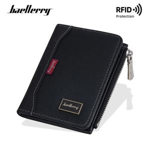 Baellerry 럭셔리 브랜드 RFID 심플 남성용 지퍼 지갑 카드 홀더 남성 지갑 사진 홀더 남성용 동전 주머니 지갑