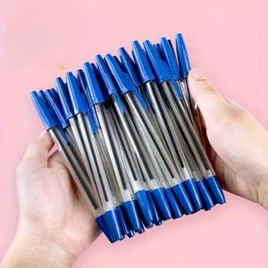 6pcs/24pcs/12pcs 파란색 1mm 고급 볼펜, 부드러운 필기, 학교 용품, 사무용품, 빠른 건조에 적합