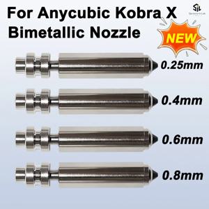 Anycubic Kobra X 콤보용 바이메탈 노즐 퀵 스왑 핫엔드 노즐 경화강 0.25/0.4/0.6/0.8mm Kobra X 3D 프린터 부품
