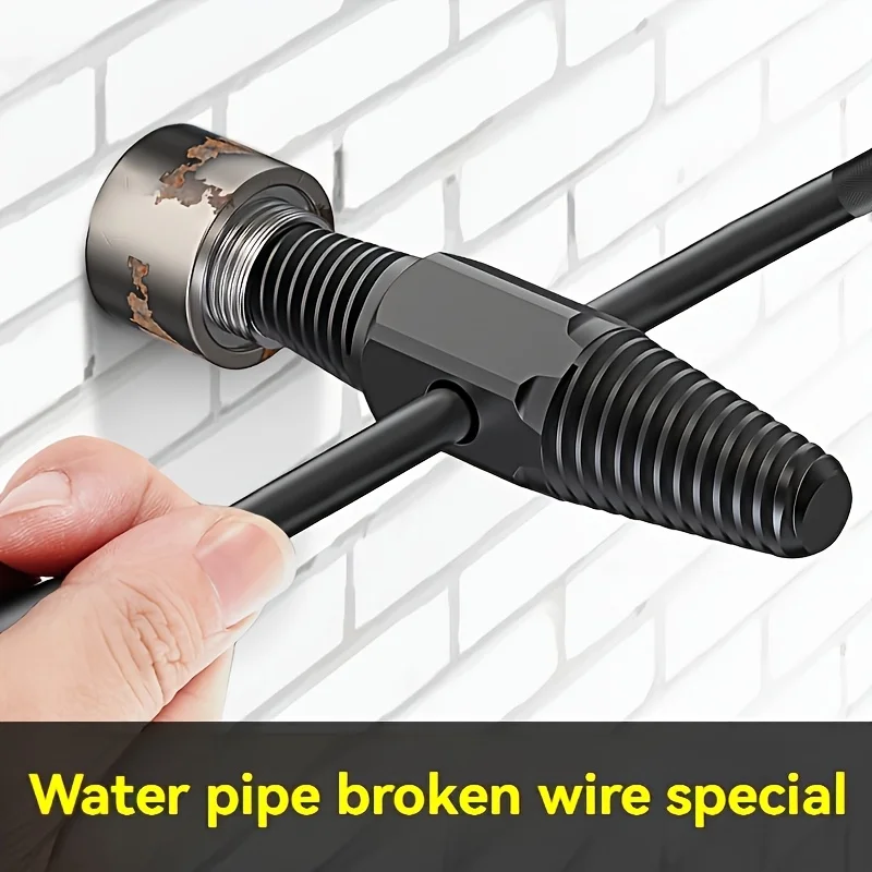 듀얼 헤드 파이프 추출기 도구 (4mm & 6mm) - 파손된 파이프 라인용 삼각형 밸브가 있는 역나사 나사 및 볼트 제거기