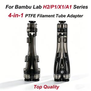 밤부랩 H2C/H2D/H2S/P1S/P1P/P2S/X1C/A1/A1MINI 3D 프린터용 4 in 1 PTFE 어댑터 업그레이드, 멀티 필라멘트 호환 3D 부품