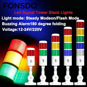 다층 LED 신호 타워 스택 조명 DC12-24V AC220V 지속 점멸등 산업용 신호 경고등 부저