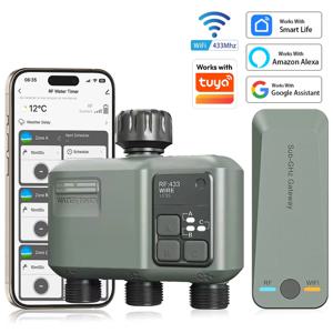 RF433 WIFI 자동 물 타이머 정원 디지털 관수 장치 지능형 스프링클러는 야외에서 물과 시간을 절약하는 데 사용됩니다.