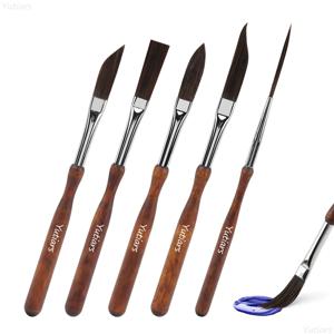 Yutiars 5Pcs 고급 디테일 핀스트라이핑 브러쉬 휴대용 프리미엄 수채화 유화 브러쉬 아트 DIY 핸드페인팅용