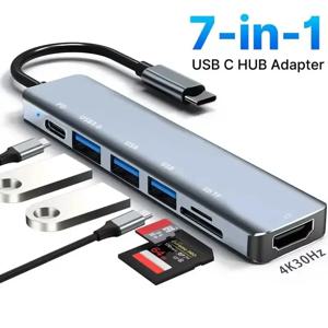 타입C 멀티포트 독킹 허브 4K HDMI 지원 PD충전 USB3.0 USB2.0 확장 어댑터 노트북 태블릿용