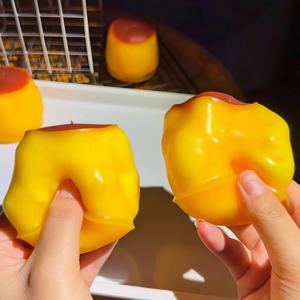 캐러멜 푸딩 블록 스퀴징 볼, 스퀴징 장난감, 스트레스 해소 장난감, 라운드 블록 ASMR 성인 스트레스 해소 장난감