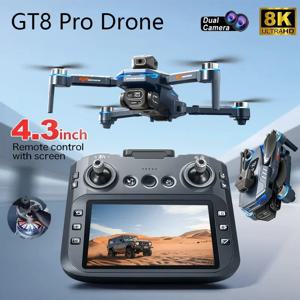 새로운 GT8 미니 드론 8K 프로페셔널 HD 360 °   듀얼 카메라 5G GPS WIFI 브러시리스 모터 장애물 회피 접이식 쿼드콥터 장난감