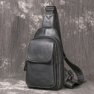 남성용 정품 가죽 크로스바디 체스트 백 야외 캐주얼 슬랜트 백팩 다기능 탑 레이어 소가죽 패셔너블 사첼