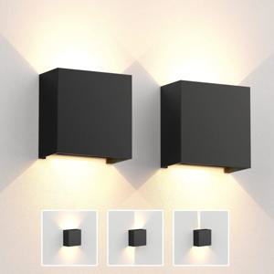 LED 벽등 6W 모던 실내외 IP65 벽 램프, 거실 복도 침실용 상하 조절 벽걸이 조명