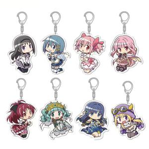 애니메이션 마법 소녀 마도카 Magica 키 체인 Kaname Akemi Homura Miki Sayaka Tomoe Mami Kyoko 열쇠 고리 반지 팬 선물 쥬얼리