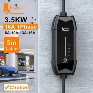 페이리 EV 휴대용 충전기 타입2 / GB/T 플러그 커넥터 16A 1상 3.5KW 타입1 5m 월박스 전기차 충전소