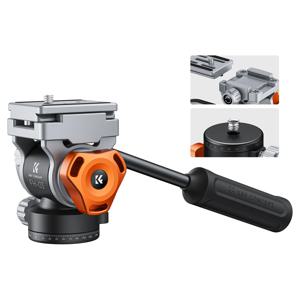 K&F CONCEPT 11lb/5kg 하중 비디오 플루이드 헤드 삼각대 헤드, 니콘, 캐논, 라이카, 소니 카메라용 부드럽고 안정적인 카메라 플루이드 헤드