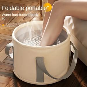 보온 기능이 있는 휴대용 접이식 발 담그기 욕조 - 다기능 깊은 세면대, 알루미늄 필름 단열재, 무향,