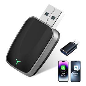 iPhone용 무선 CarPlay 어댑터, 2016년 이상 차량용 플러그 앤 플레이 USB-A/C 동글, 자동 연결, 유선에서 무선으로 변환
