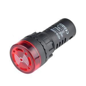 AD16-22SM 버저 알람 22mm 패널 직경 DC 12V 24V AC 110V 220V 플래시 신호등 빨간색 LED 활성 버저 비프 알람 표시기