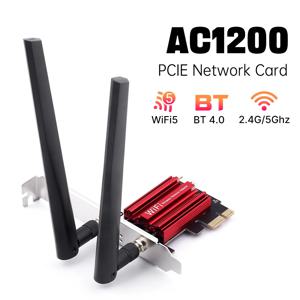FENVI WiFi5 AC1200 PCIE WiFi 어댑터 BT4.0 무선 네트워크 카드 듀얼 밴드 2.4G/5GHz 802.11AC 데스크탑 Win 10/11용