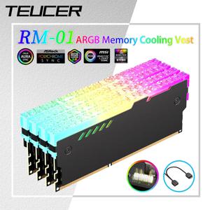 Teucer 5V 3핀 ARGB RAM 히트싱크 아우라 싱크 DDR4 DDR3 메모리 히트 싱크 열전도 실리콘 패드 포함 데스크탑 컴퓨터 PC 메모리용