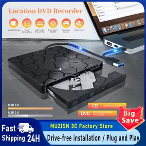 2 in 1 외장 DVD RW 드라이브 USB 3.0 타입 C 인터페이스 슬림 DVD CD 라이터 버너 리더 플레이어 광학 드라이브 (노트북용)