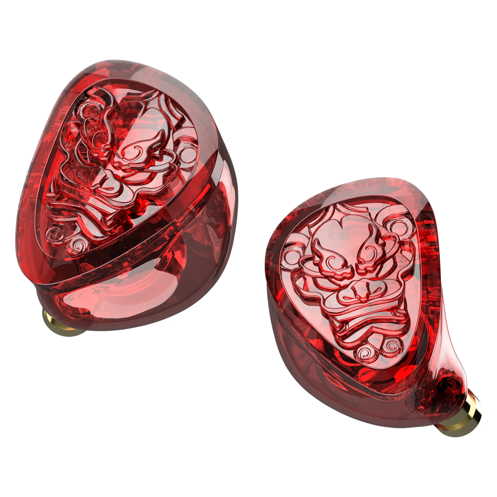 TANGZU WANER SG 2 레드 라이온 에디션 10mm PET 싱글 다이나믹 인이어 이어폰 (실리콘 보관 가방 및 산차이 와이드 보어 포함)