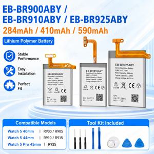 삼성 갤럭시 워치5 40mm 44mm 워치5 프로 45mm EB-BR900ABY EB-BR910ABY EB-BR925ABY용 교체 배터리(수리 도구 포함)