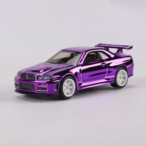 ZZC 모델 1:64 GTR R34 다이캐스트 합금 자동차 모형 장난감, 후드 개폐 가능