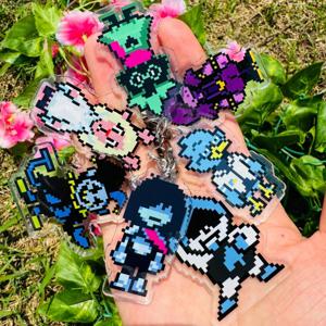 게임 Deltarune Kris Susie Ralsei 코스프레 애니메이션 액세서리 배지 키 체인 게임 키 체인 펜던트 만화 선물