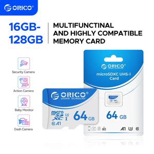 ORICO microSDXC UHS-I 메모리 카드, 70MB/s 읽기 속도, 60MB/s, 4K UHD 녹화, U3, Class10, V30, A1, 카메라용 마이크로 SD 32GB 64GB