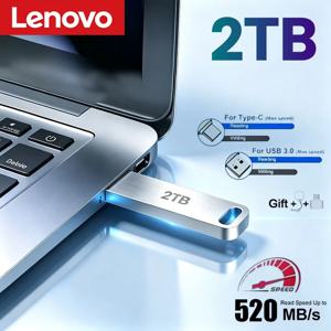 레노버 메탈 USB 어댑터 플래시 드라이브 USB 3.0 128GB 256GB 512GB 고속 메탈 미니 U 디스크 펜드라이브 1TB 2TB 메모리 스틱