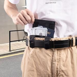 도난 방지 머니벨트 가방 RFID 차단 여행용 파우치 (여성 및 남성용) 신용카드, 신분증, 현금, 여권 수납 가능한 소형 지갑