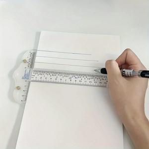 1pc 아크릴 더블 스케일 T자자, DIY 수동 측정 기준자 다기능 드로잉 도구