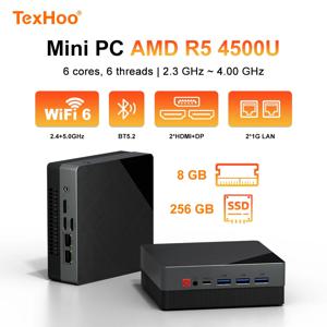 텍스후 미니 PC 라이젠 5 4500U DDR4 16G 램 512G SSD WIFI6 BT5.2 윈도우 11 LAN*2 HDMI*2 USB3*3 듀얼 4K 디스플레이 데스크탑 컴퓨터