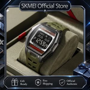 SKMEI 2750 솔라 디지털 남성용 시계, 큰 숫자, 5ATM 방수, 스포츠 남성용 디지털 시계, EL 라이트, 요일 날짜 표시, 아웃도어 시계