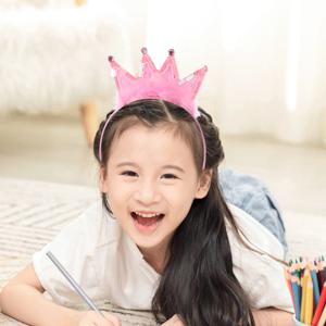 1세트 공주 왕관 요술봉 세트 우아한 반짝이 헤어밴드 티아라 유아 여아 생일 코스튬 파티 드레스업 액세서리