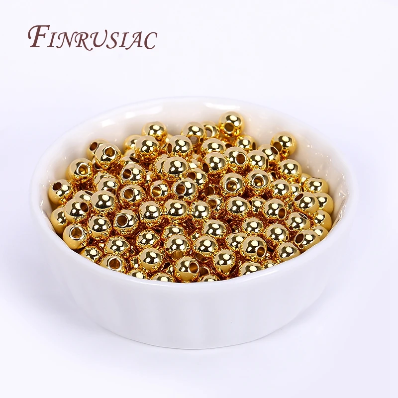 비즈 부자재/보석 만들기위한 18K 골드 도금 스페이서 비즈, 구슬 용 분리기, 2mm-6mm 팔찌 비즈, 보석 구슬 DIY 액세서리