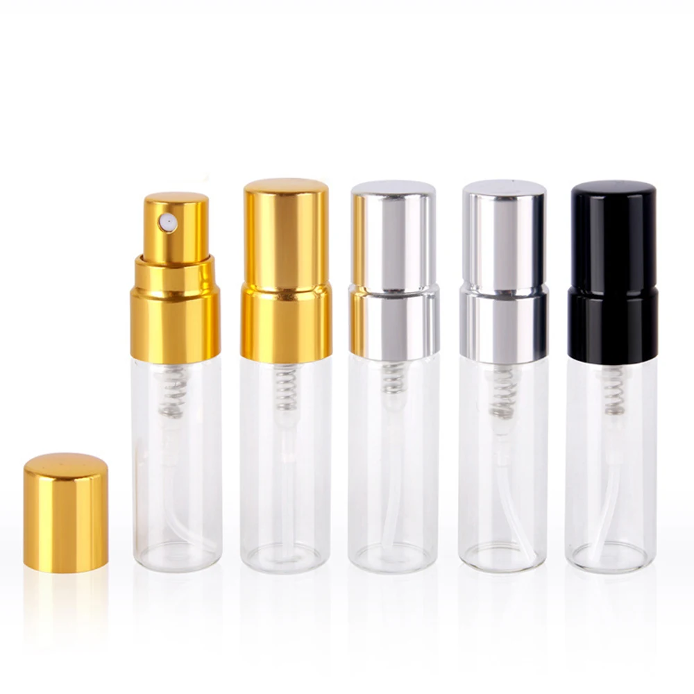 50pcs 100pcs 2ml 3ml 5ml 10ml 샘플 리필 형 향수 병 빈 미니 스프레이 병 향수병 유리 분무기 컨테이너