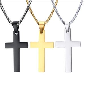 여성을위한 패션 스테인레스 스틸 크로스 펜던트 목걸이 남성 링크 체인 매력 목걸이 멋진 소년 소녀 펑크 힙합 쥬얼리 선물
