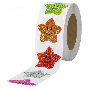 100-500pcs 홀로그램 스타 보상 스티커 Corlorful 접착 스타 스티커 보상 차트 장식 장난감 선물 스티커 라벨
