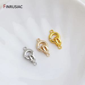 14K 금도금 황동 지르콘 진주 클래스프 커넥터, 팔찌 목걸이 제작용, 쥬얼리 클래스프, DIY 핸드메이드 쥬얼리 부자재