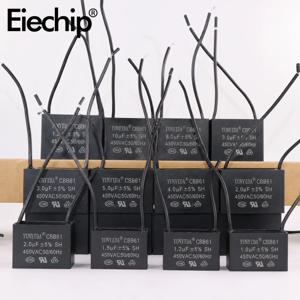 5개 CBB61 팬 시동 커패시터 450V 0.8uF 1uF 1.2uF 1.5uF 1.8uF 2uF 2.5uF 3uF 3.5uF 4uF 5uF 6uF 7uF 8uF 10uF 팬 천장형