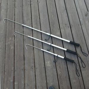 텔레스코픽 피쉬 가프 스테인리스 스틸 아이스 바다 낚시용 스피어 훅 유연한 낚시 가프 홀더 스피어 훅 그리퍼 도구 액세서리