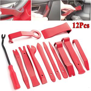 12pcs 자동 도어 클립 패널 트림 제거 도구 키트 탐색 블레이드 분해 플라스틱 자동차 인테리어 변환 수리 도구