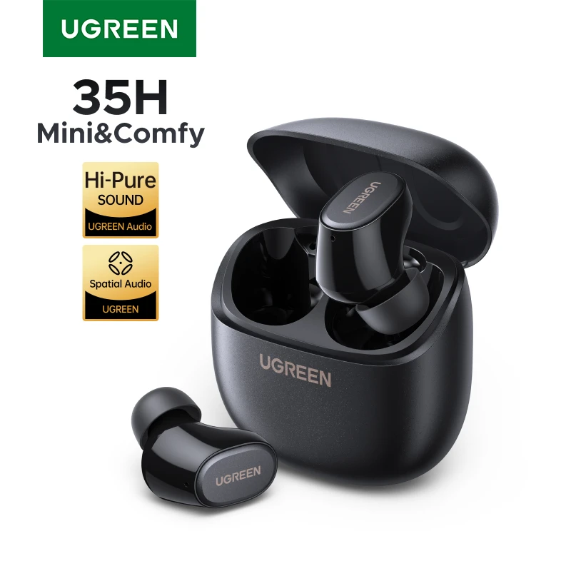 UGREEN Dots 무선 이어버드 블루투스 6.0 이어폰형 경량 헤드폰, 깊은 베이스 사운드, 35시간 재생, 앱 지원 이어폰