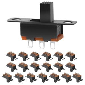 20개 5V 0.3A 미니 사이즈 블랙 SPDT 토글 스위치 1P2T 슬라이드 스위치 핸들 높이 4MM 소형 DIY 전원용