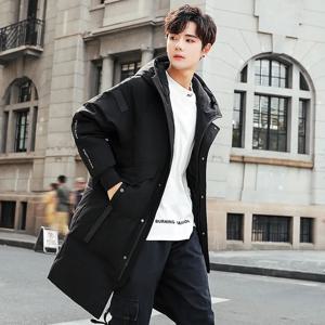 남성용 겨울 다운 재킷 롱 코트 두꺼운 따뜻한 후드 파카 패션 청년 브랜드 커플 아우터 패딩 재킷 남성용 JK-216